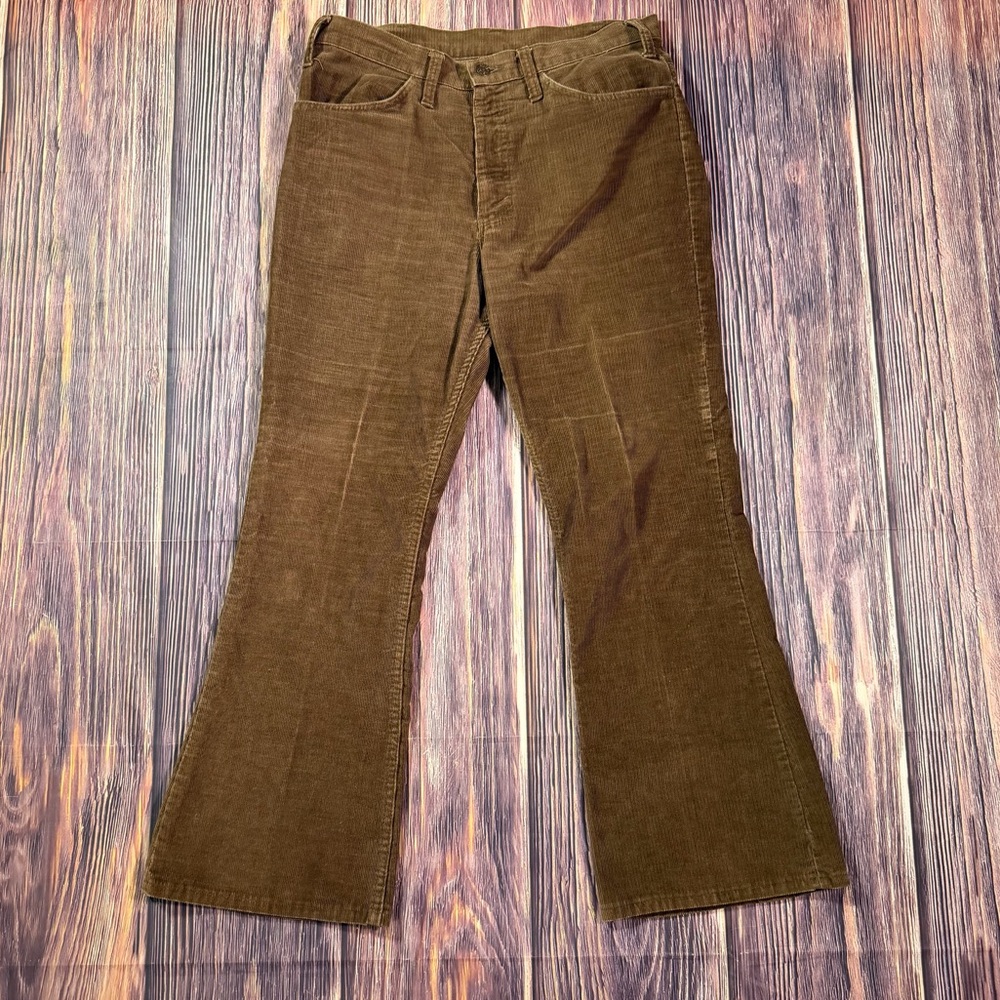 Men’s Vintage 70’s Brown Corduroy Bellbottom Flare‎ Talon 42 Zipper Cotton Pants